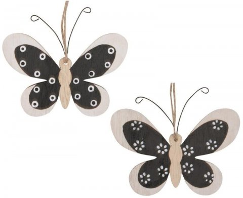 neuveden: Motýlek dřevěný na zavěšení 10 x 8 cm