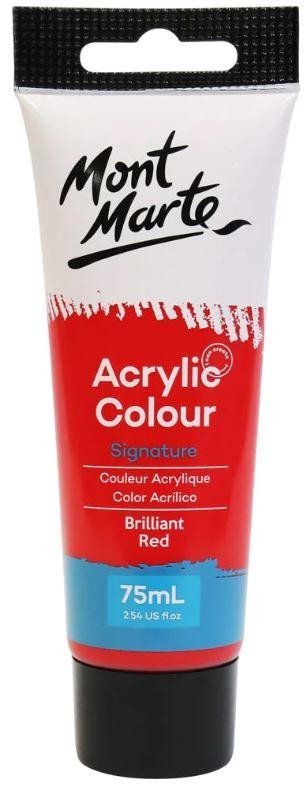 neuveden: Mont Marte Akrylová barva 75ml - brilantní červená (Brilliant Red), tuba