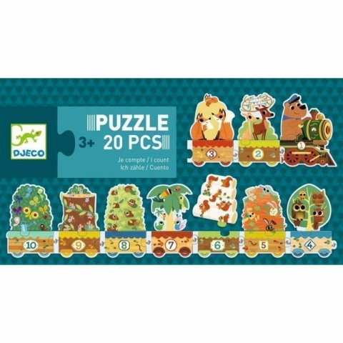 neuveden: DJECO Puzzle Vlak se zvířátky - 20 pcs