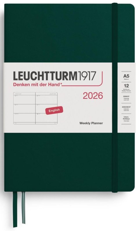 neuveden: Weekly Planner 2026 Medium (A5) Forest Green