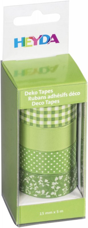 neuveden: HEYDA Sada papírových pásek - světle zelený mix 1,5 cm x 5 m