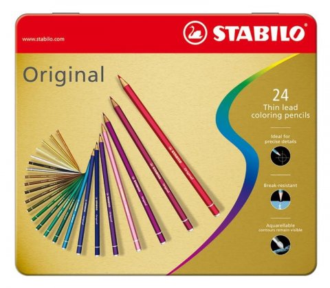 neuveden: Prémiové pastelky STABILO Original ARTY+ - 24 ks sada v plechu (24 různých 