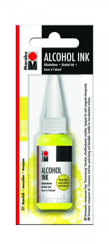neuveden: Marabu Alkoholový inkoust - Neonově žlutý 20 ml