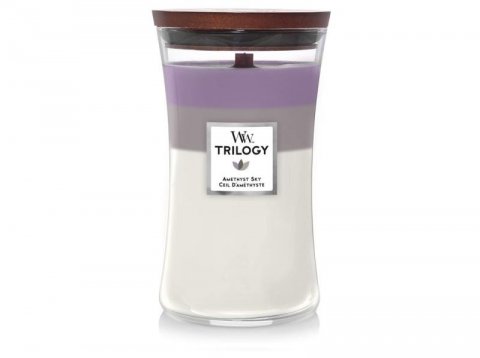 neuveden: WoodWick Amethyst Sky svíčka váza Trilogy 609g