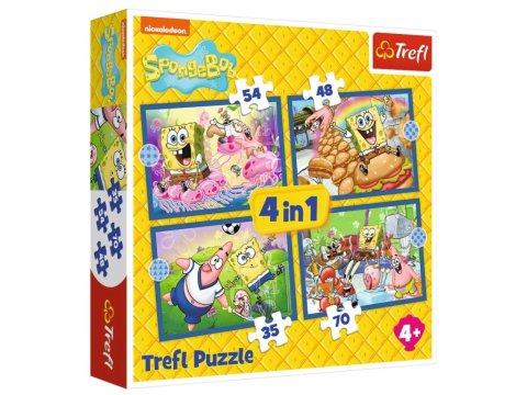 neuveden: Puzzle SpongeBobův život 4v1 (35,48,54,70 dílků)