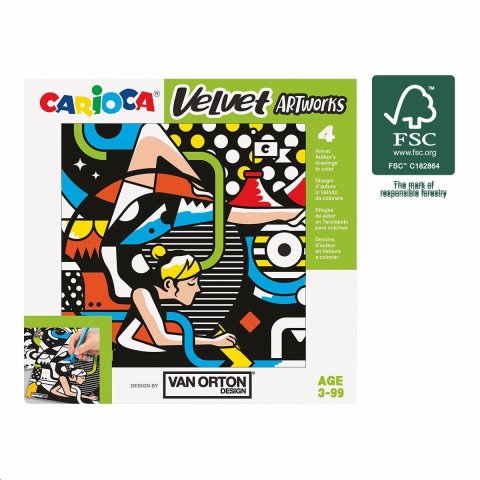 neuveden: Carioca sametové omalovánky VAN ORTON Street - 4 ks