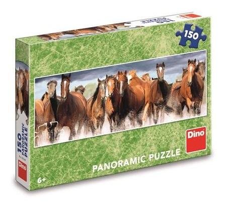 neuveden: Puzzle Koně ve vodě Panoramic 150 dílků