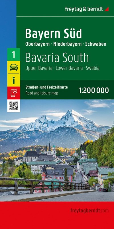-: Jižní Bavorsko 1:200 000 / automapa + volnočasová mapa