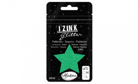 neuveden: Třpytky IZINK Glitter velikost S - pastelová zelená, 60 ml