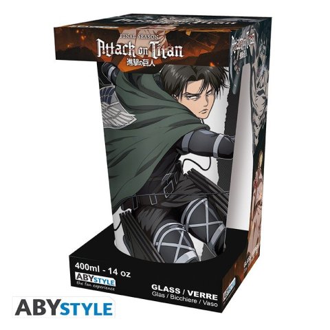 neuveden: Attack on Titan Sklenice 400 ml - Levi