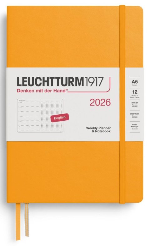 neuveden: Weekly Planner & Notebook 2026 Medium (A5) Rising Sun - tečkovaný neuveden: Weekly Planner & Notebook 2026 Medium (A5) Rising Sun - tečkovaný