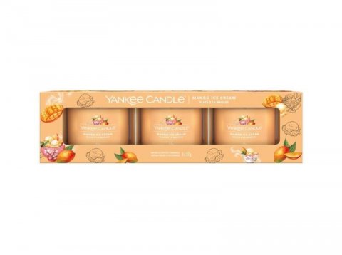neuveden: YANKEE CANDLE Mango Ice Cream svíčka votivní 3ks sada