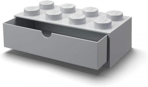 neuveden: Úložný box LEGO stolní 8 se zásuvkouu - šedý