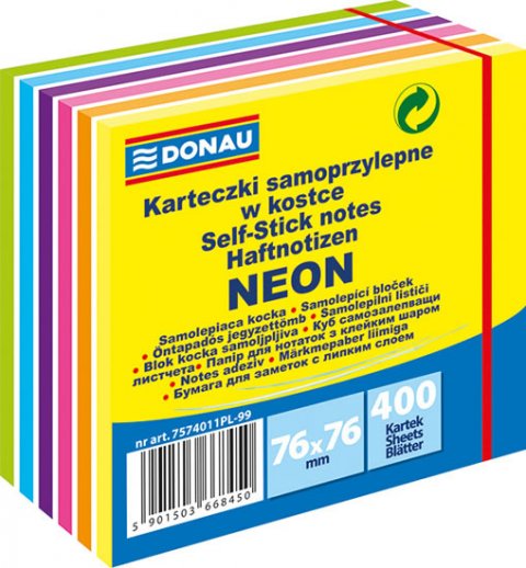 neuveden: Samolepicí bločky 76 x 76 mm - neonové pastelové barvy 400 listů