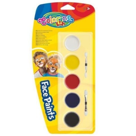 neuveden: Colorino barvy na obličej - suché, štěteček (5 barev)