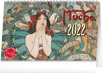 neuveden: Kalendář 2022 stolní: Alfons Mucha, 23,1 × 14,5 cm