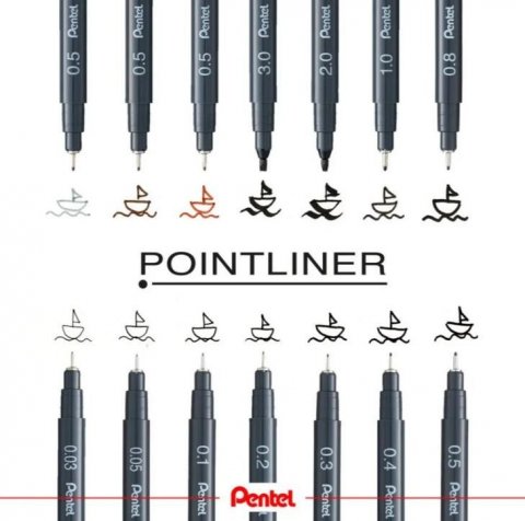 neuveden: Pentel 0,4 black Pointliner S20P – 4A