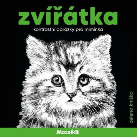 : Zvířátka kontrastní obrázky pro miminka - zelená knížka