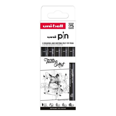 neuveden: UNI PIN Drawing - sada linerů Tattoo Art (5 ks)