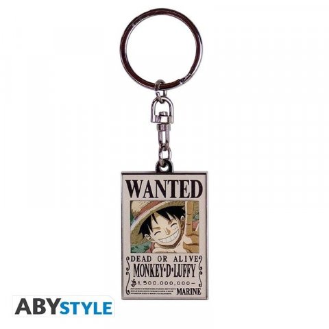 neuveden: One Piece Klíčenka kovová - Wanted Luffy