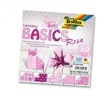 neuveden: Folia Origami papíry na skládání 15 x 15 cm - růžové 80 g
