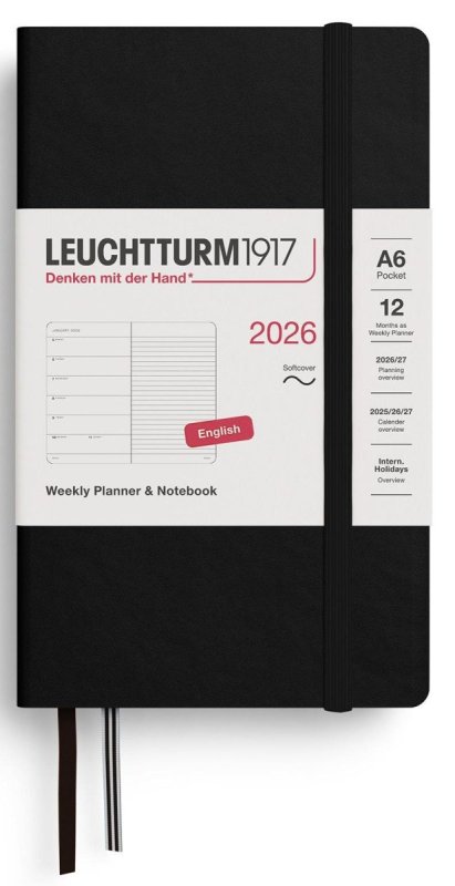 neuveden: Weekly Planner & Notebook 2026 Pocket (A6) Black neuveden: Weekly Planner & Notebook 2026 Pocket (A6) Black