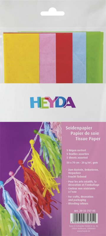 neuveden: HEYDA Sada hedvábných papírů 50 x 70 cm - světlý mix