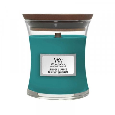 neuveden: WoodWick Juniper & Spruce svíčka váza 85g
