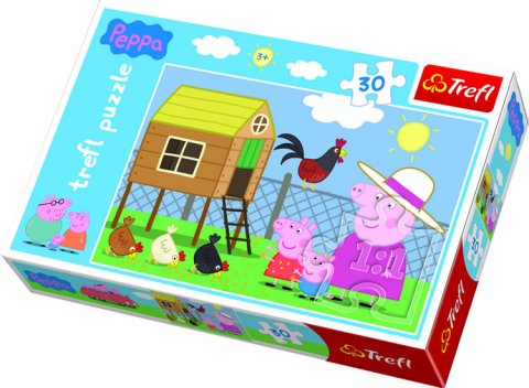 neuveden: Trefl Puzzle Peppa Pig - Návštěva kurníku / 30 dílků