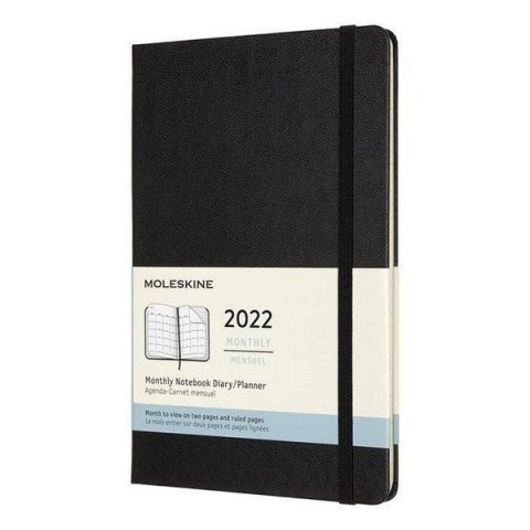 neuveden: Moleskine Měsíční diář 2022 černý L, tvrdý