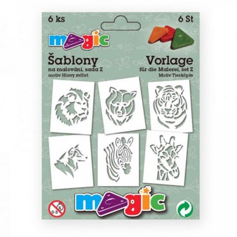 neuveden: MAGIC papírové šablony na malování HLAVY ZVÍŘAT