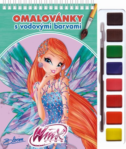 neuveden: Winx Club Bloom - Omalovánky s vodovými barvami (zelená)