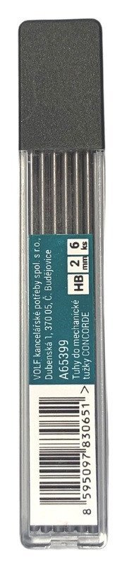 -: Tuhy do mechanické tužky HB, 2mm, 6ks