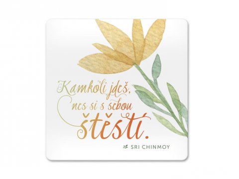 Chinmoy Sri: Korkový podtácek s citátem - Kamkoli jdeš, nes si s sebou štěstí Chinmoy Sri: Korkový podtácek s citátem - Kamkoli jdeš, nes si s sebou štěstí