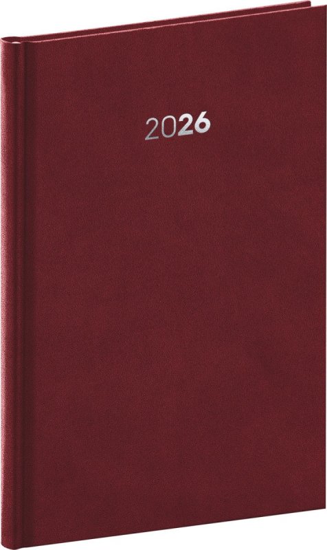neuveden: Diář 2026: Balakon - bordó, týdenní, 15 x 21 cm