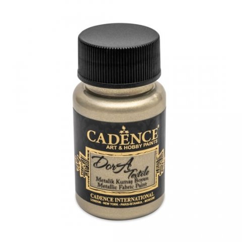 neuveden: Metalická barva na textil Cadence Dora Textile - platinová / 50 ml