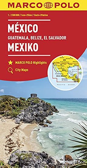 neuveden: Mexiko, Guatemala. Belize, El Salvador  1:2,5 M