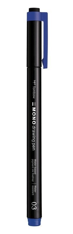 neuveden: Tombow Fineliner MONO drawing pen, 0,35mm - modrá