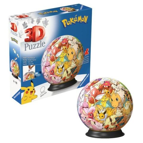 neuveden: 3D Puzzle-Ball: Pokémon (Kanto) 72 dílků