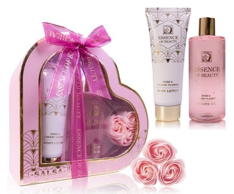-: Koupelnový set Essence of Beauty v dárkovém balení ve tvaru srdce