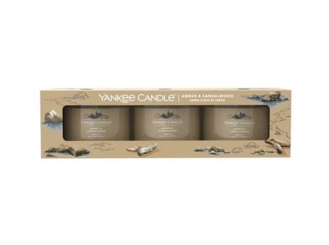 neuveden: YANKEE CANDLE Amber & Sandalwood svíčka votivní 3ks sada