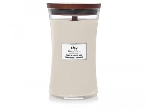neuveden: WoodWick Tonka & Almond Milk svíčka váza 609g