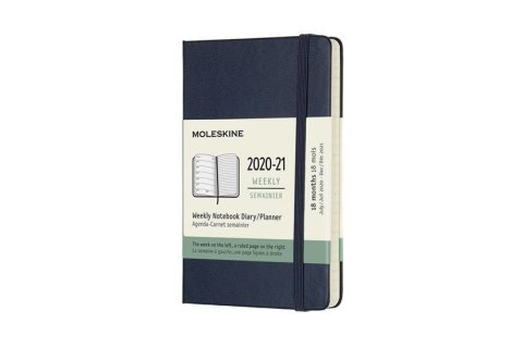 neuveden: Moleskine: Plánovací zápisník 2020-2021 tvrdý modrý S