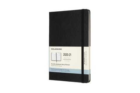 neuveden: Moleskine: Měsíční diář 2020-2021 tvrdý černý L