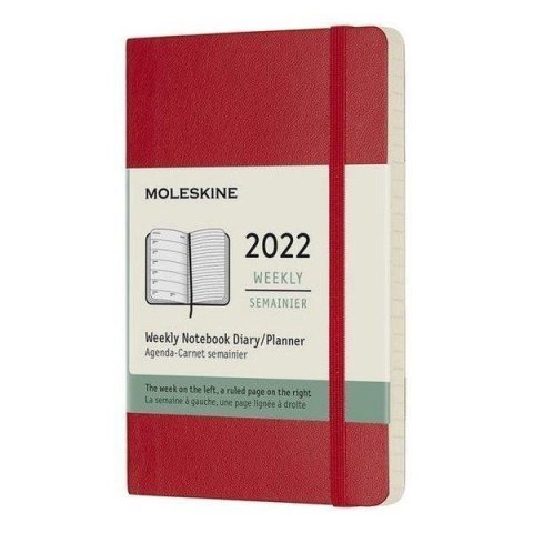 neuveden: Moleskine Plánovací zápisník 2022 červený S, měkký