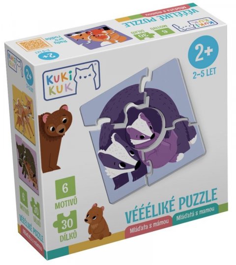 neuveden: KukiKuk Véééliké puzzle Mláďata s mámou