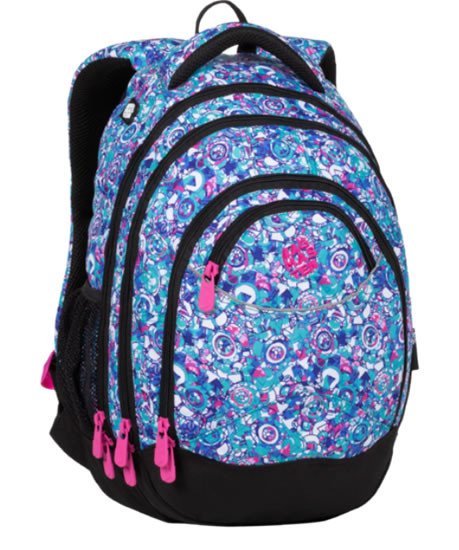 neuveden: Bagmaster Studentský batoh ENERGY 20 B WHITE/PINK/VIOLET/BLUE