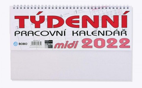 neuveden: Kalendář 2022 Pracovní MIDI - stolní, týdenní
