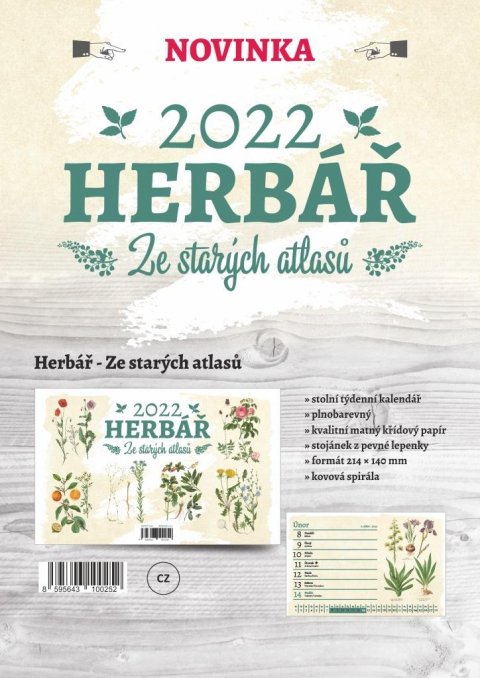neuveden: Kalendář 2022 Herbář: Ze starých atlasů - stolní