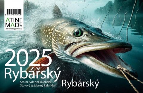 neuveden: Kalendář 2025 Rybářský, stolní, týdenní, 225 x 150 mm neuveden: Kalendář 2025 Rybářský, stolní, týdenní, 225 x 150 mm